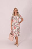 Printed 100% Cotton Dress in Pink