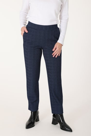 Relaxed Jacquard Ponti Extra Short Pant in Blue