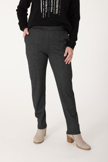 Relaxed Jacquard Ponti Extra Short Pant in Grey