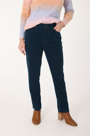 Tapered Leg Stretch Cord Extra Short Pant in Blue