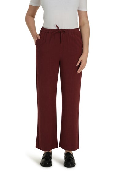 Viscose Linen Blend Pant in Berry
