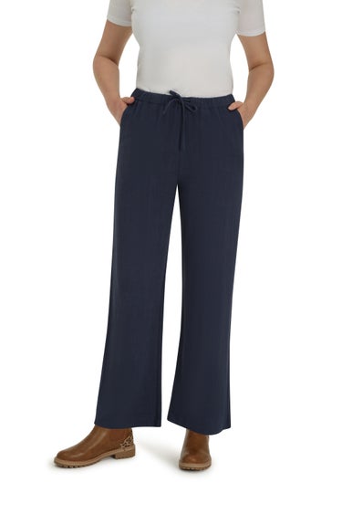 Viscose Linen Blend Pant in Navy