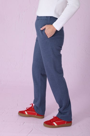 Poly Cotton Fleece Short Pant in Blue