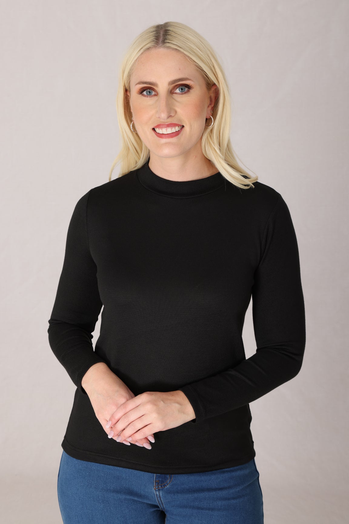 Plain Warm Touch Top in Black