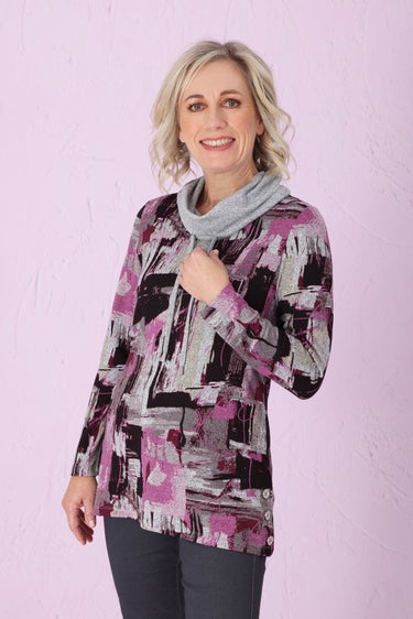 Warm Touch Tunic in Silver