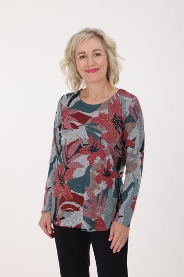 Fancy Warm Touch Tunic in Orange