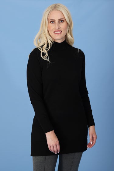 Fine Cosy Knitwear Tunic in Black